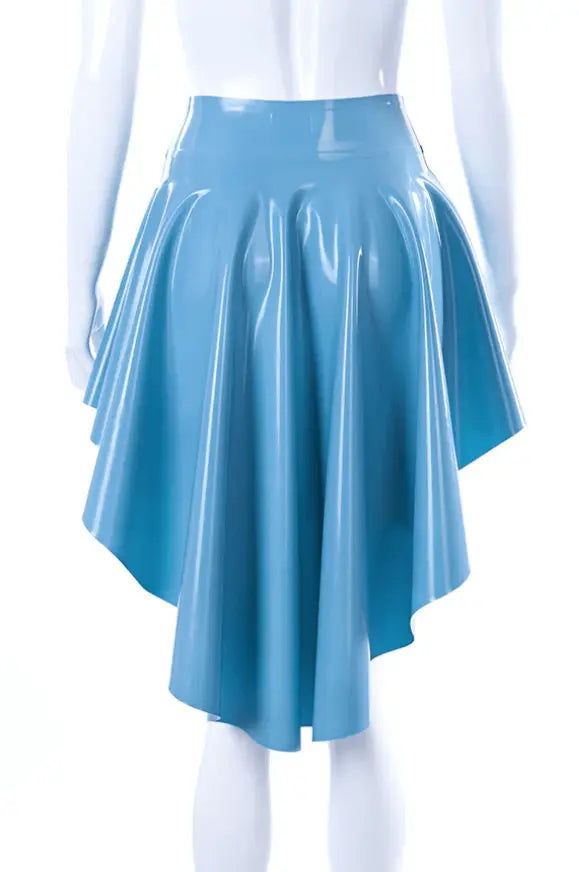 Light Blue Latex Asymmetric Circle Skirt