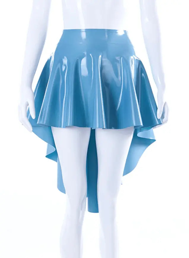 Light Blue Latex Asymmetric Circle Skirt