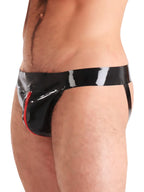 Male Latex Jock Strap Black & Red