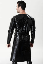 Black Male ' The Swinger' Double-Breasted Latex Overcoat