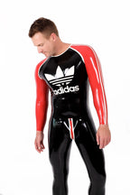 Black Male 'Adi' Round Neck Latex Catsuit
