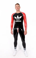 Black Male 'Adi' Round Neck Latex Catsuit