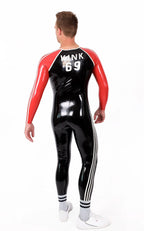 Black Male 'Adi' Round Neck Latex Catsuit