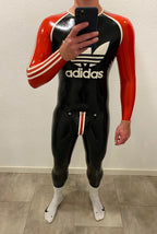 Black Male 'Adi' Round Neck Latex Catsuit