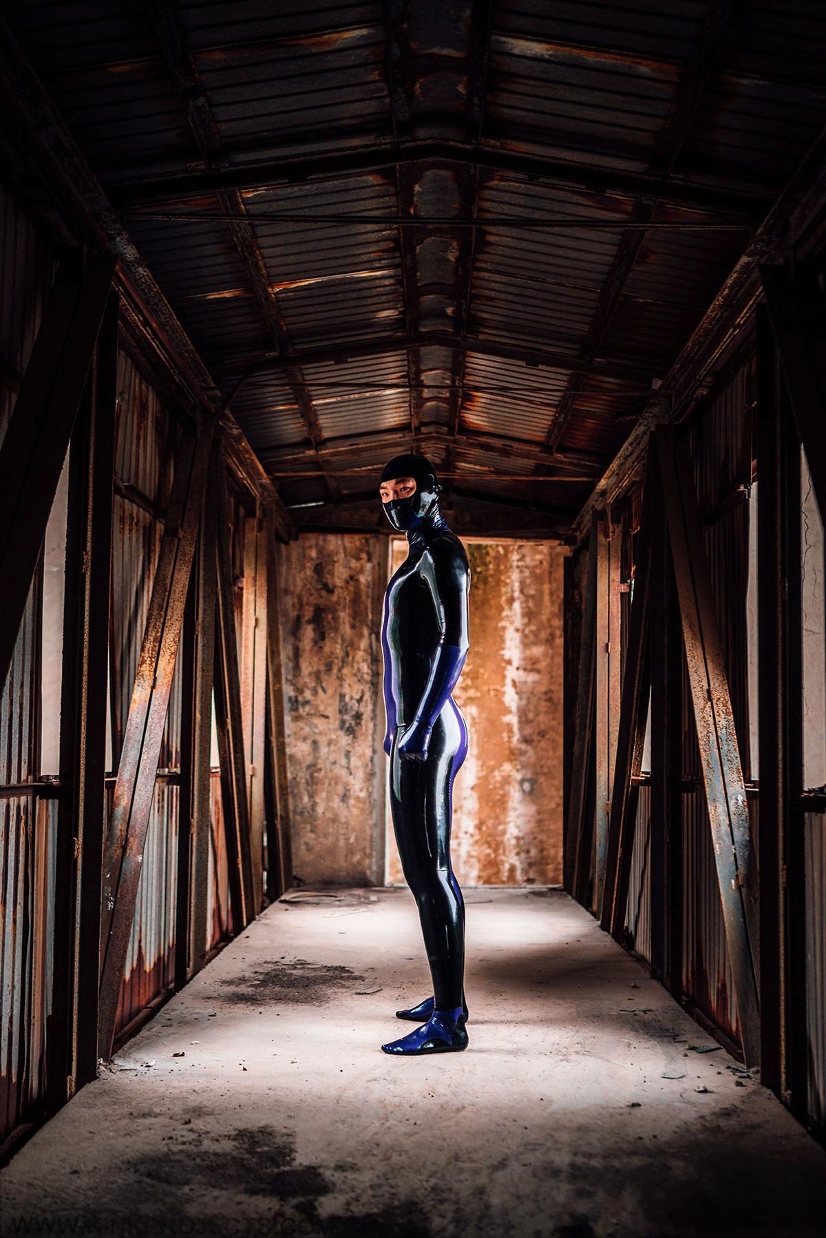 Black Male 'Alvanor' Super Hero Latex Catsuit