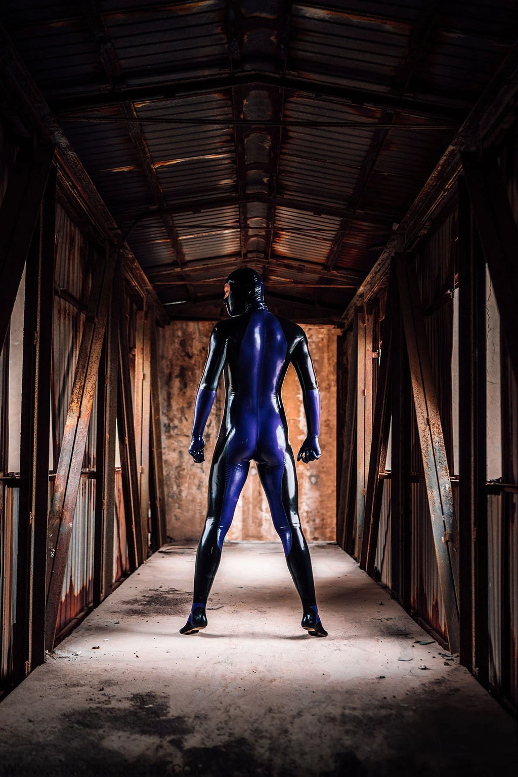 Black Male 'Alvanor' Super Hero Latex Catsuit