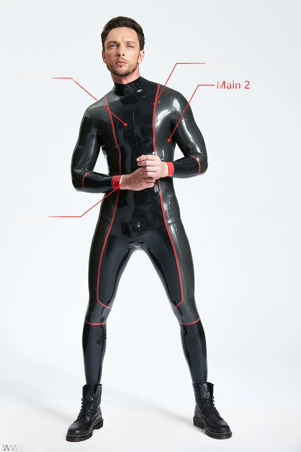 Black Male 'Antarah' Latex Catsuit