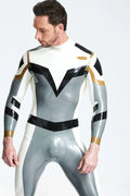 Metallic Silver Male 'Astro-Moon' Latex Catsuit