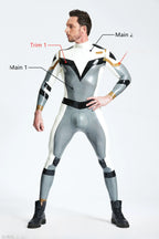 Metallic Silver Male 'Astro-Moon' Latex Catsuit
