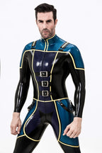Male Blue Badge Gendarme Style Latex Catsuit