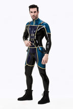 Male Blue Badge Gendarme Style Latex Catsuit