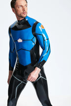 Middle Blue Male 'Cetus' Latex Catsuit