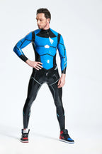 Middle Blue Male 'Cetus' Latex Catsuit