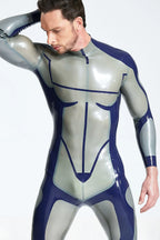 Metallic Silver Male 'Circinus' Latex Catsuit