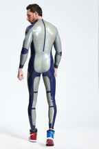 Metallic Silver Male 'Circinus' Latex Catsuit