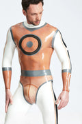 Transparent Brown Male 'Circle Of Life' Latex Catsuit