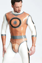 Transparent Brown Male 'Circle Of Life' Latex Catsuit