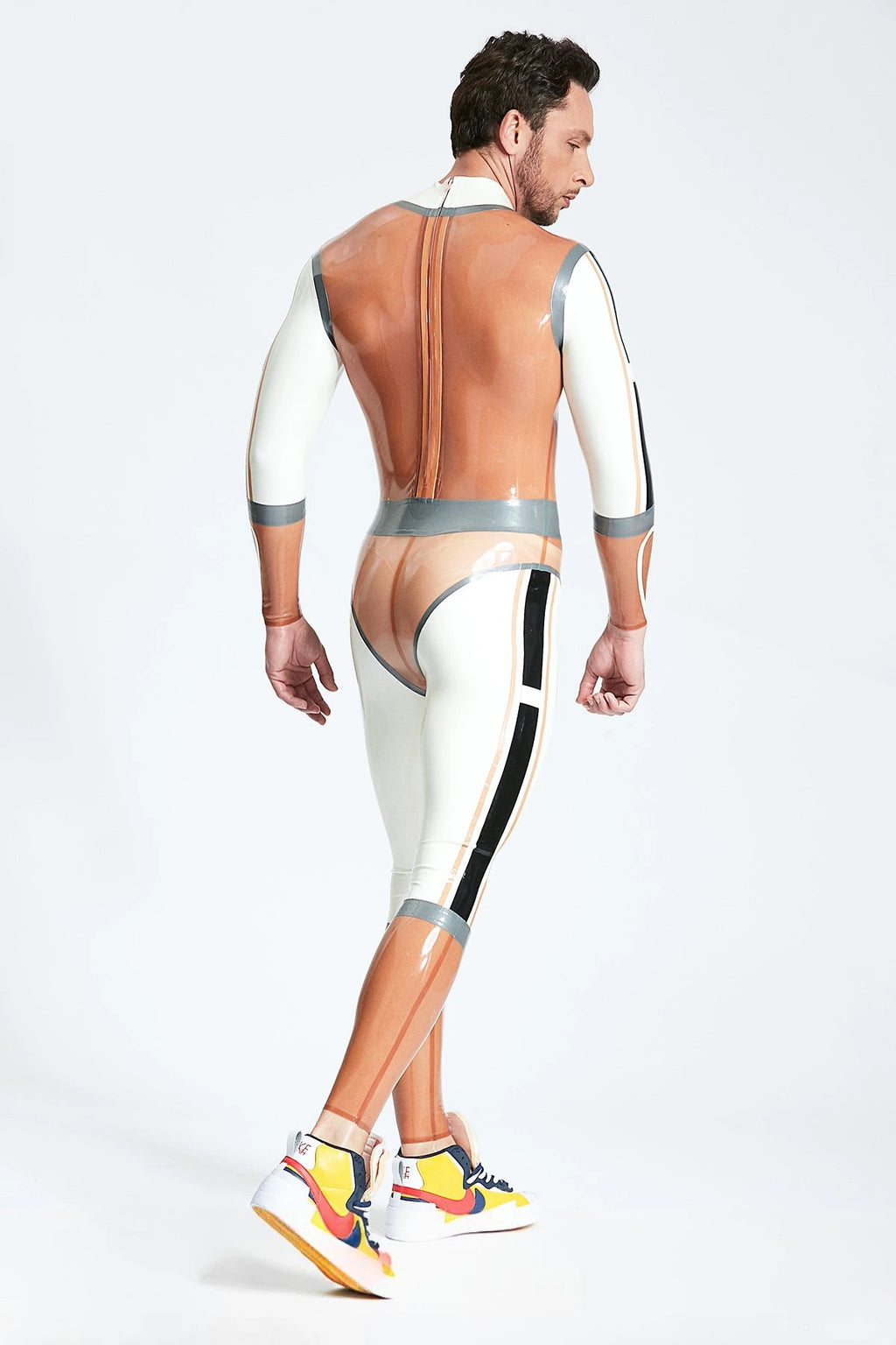 Transparent Brown Male 'Circle Of Life' Latex Catsuit