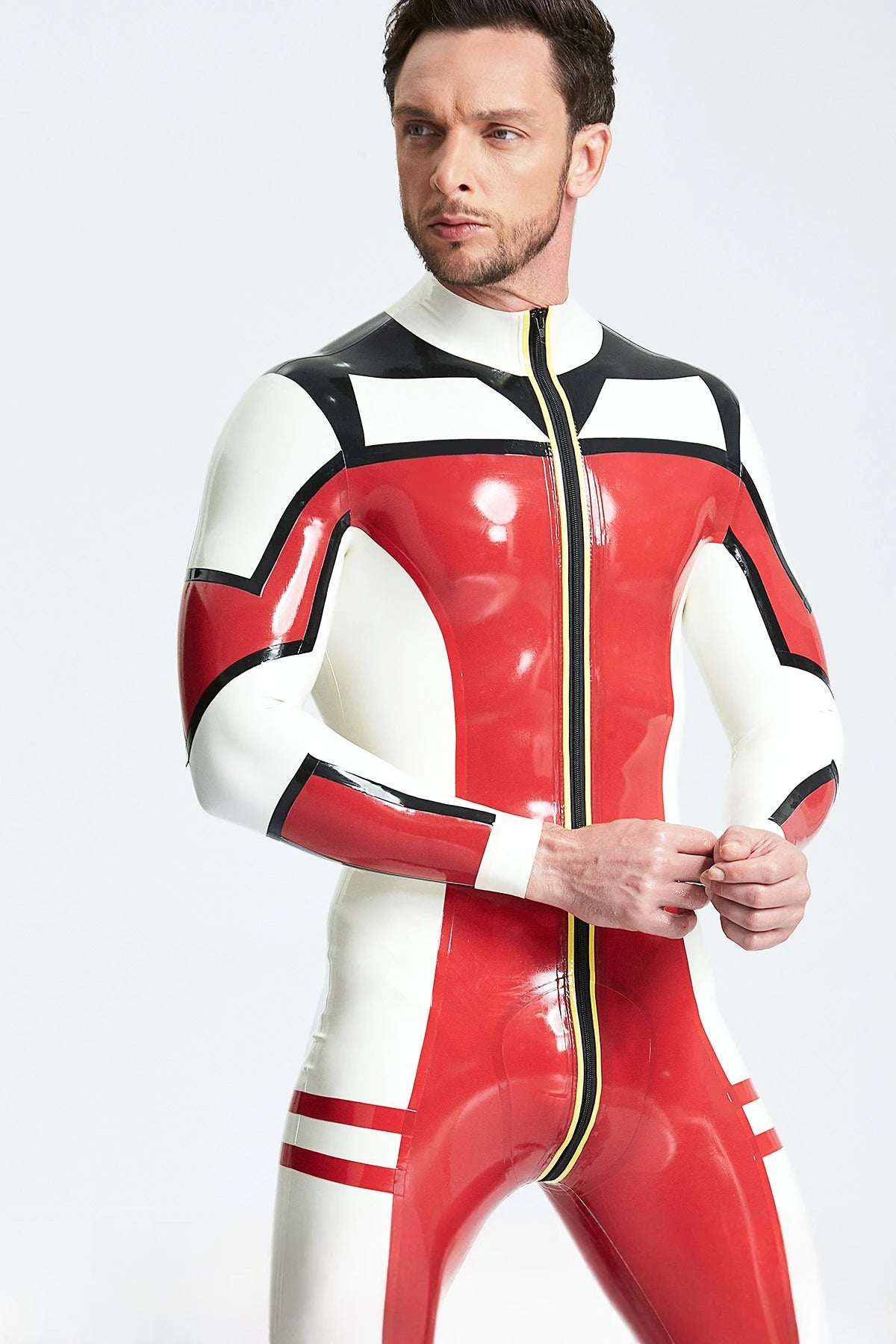Red Male 'Cressida' Latex Catsuit