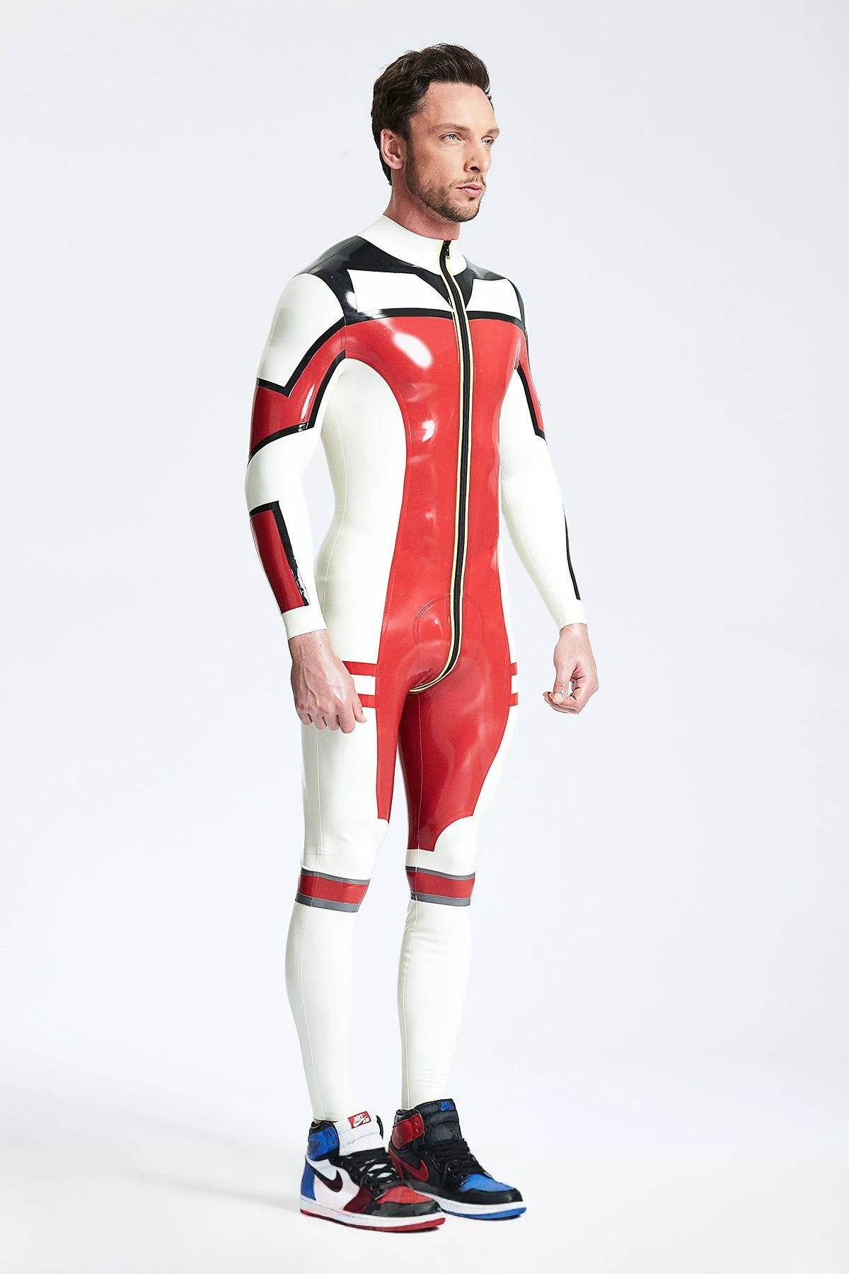 Red Male 'Cressida' Latex Catsuit