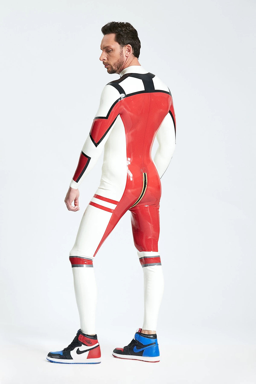 Red Male 'Cressida' Latex Catsuit