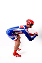 Red Male Cycling Latex Suit