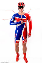 Red Male Cycling Latex Suit