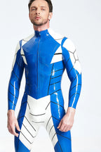 Middle Blue Male 'Cygnus' Latex Catsuit
