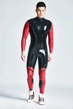 Black Male 'Defender' Back Zipper Latex Catsuit