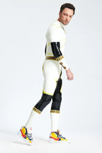 Cream White Male 'D-Votion' Latex Catsuit