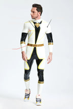 Cream White Male 'D-Votion' Latex Catsuit