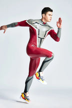 Metallic Red Male 'Dynamo' Back Zipper Latex Catsuit
