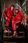 Red Male Elasticated Sports Tracksuit Latex Pants