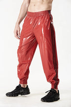 Red Male Elasticated Sports Tracksuit Latex Pants