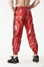 Red Male Elasticated Sports Tracksuit Latex Pants