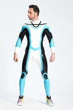 Pure White Male 'Elliptic' Latex Catsuit