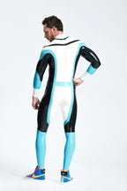 Pure White Male 'Elliptic' Latex Catsuit