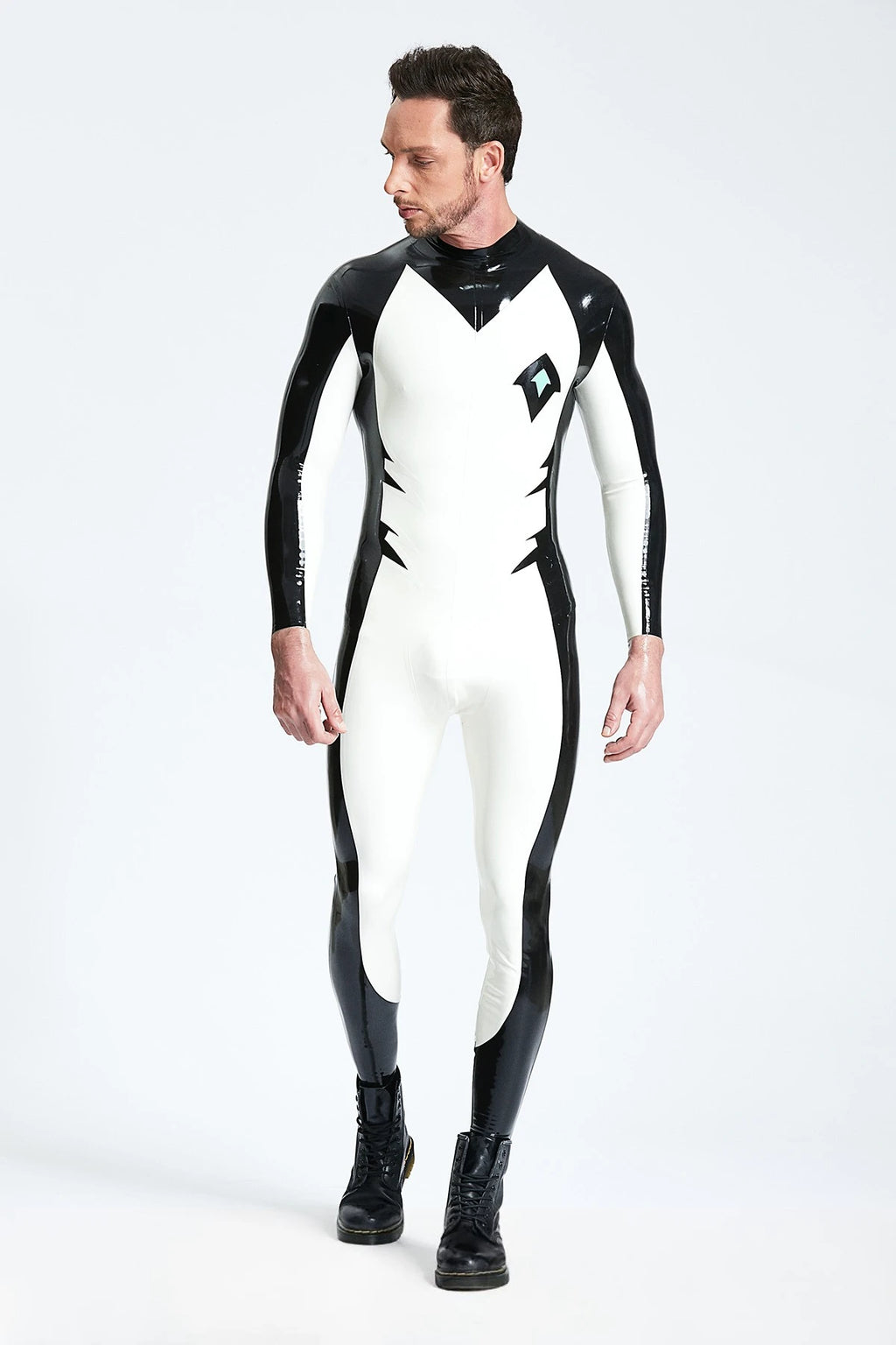 Pure White Male 'Eye Of Sauron' Latex Catsuit