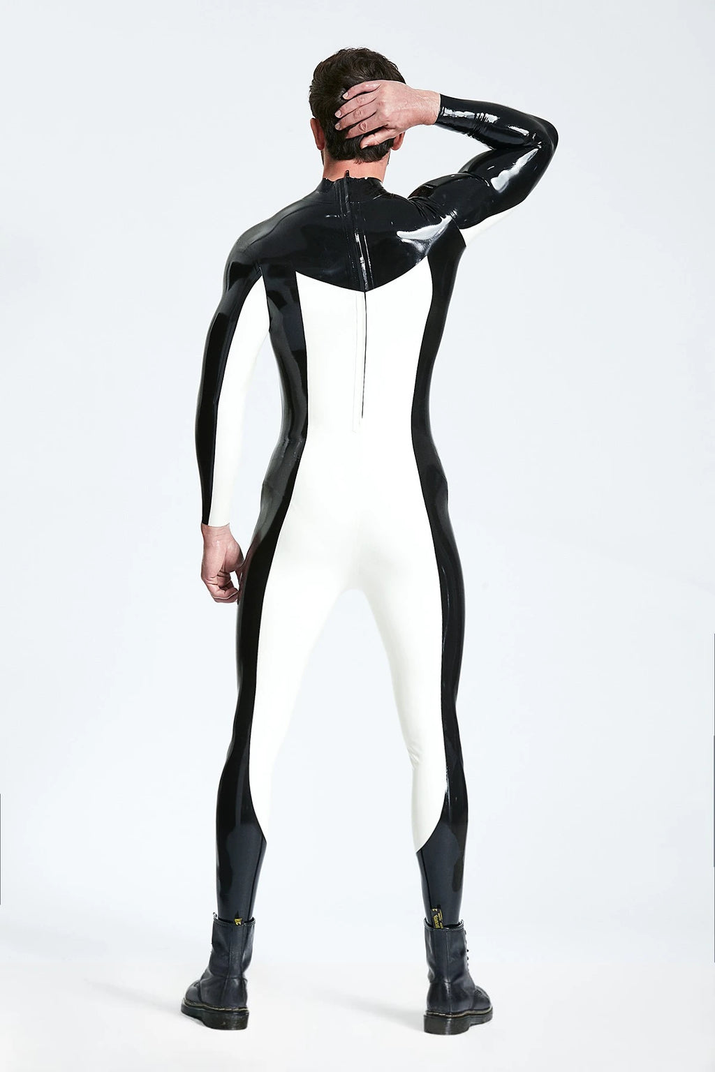 Pure White Male 'Eye Of Sauron' Latex Catsuit