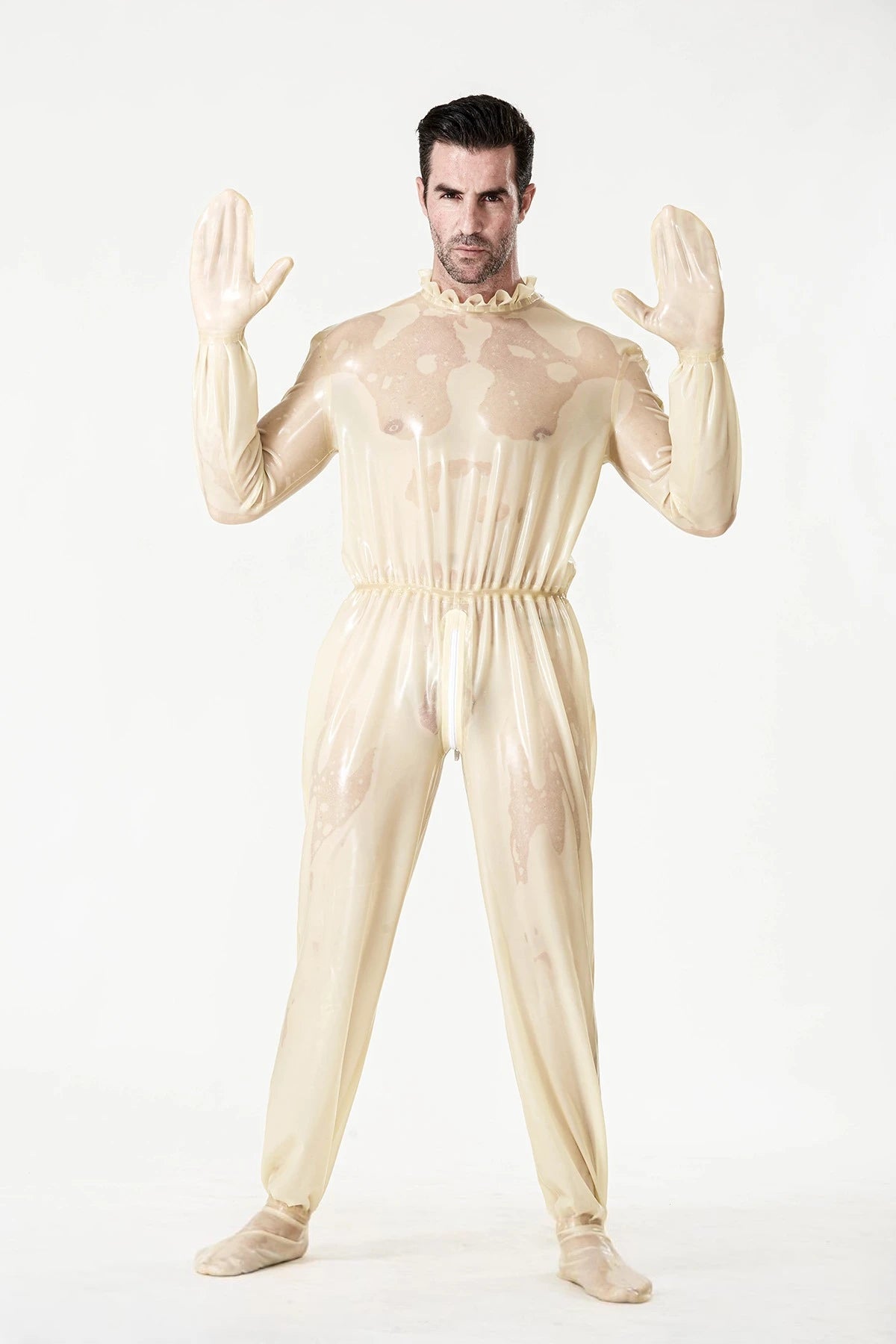 Translucent Natural Male 'Frivolous' Translucent Play Latex Suit