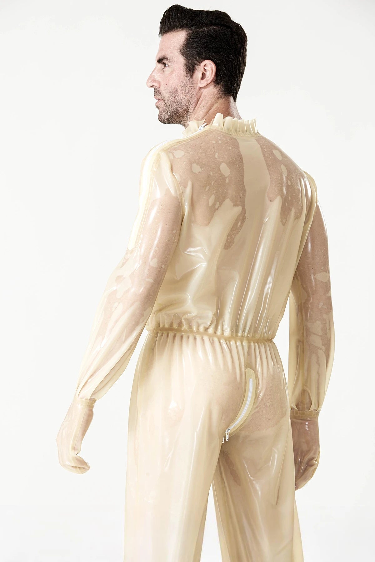 Translucent Natural Male 'Frivolous' Translucent Play Latex Suit