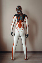 Pure White Male 'Goldenrod' Spidey Latex Catsuit