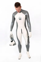 Metallic Silver Male Grey Donkey Latex Catsuit