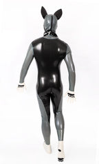 Metallic Silver Male Grey Donkey Latex Catsuit