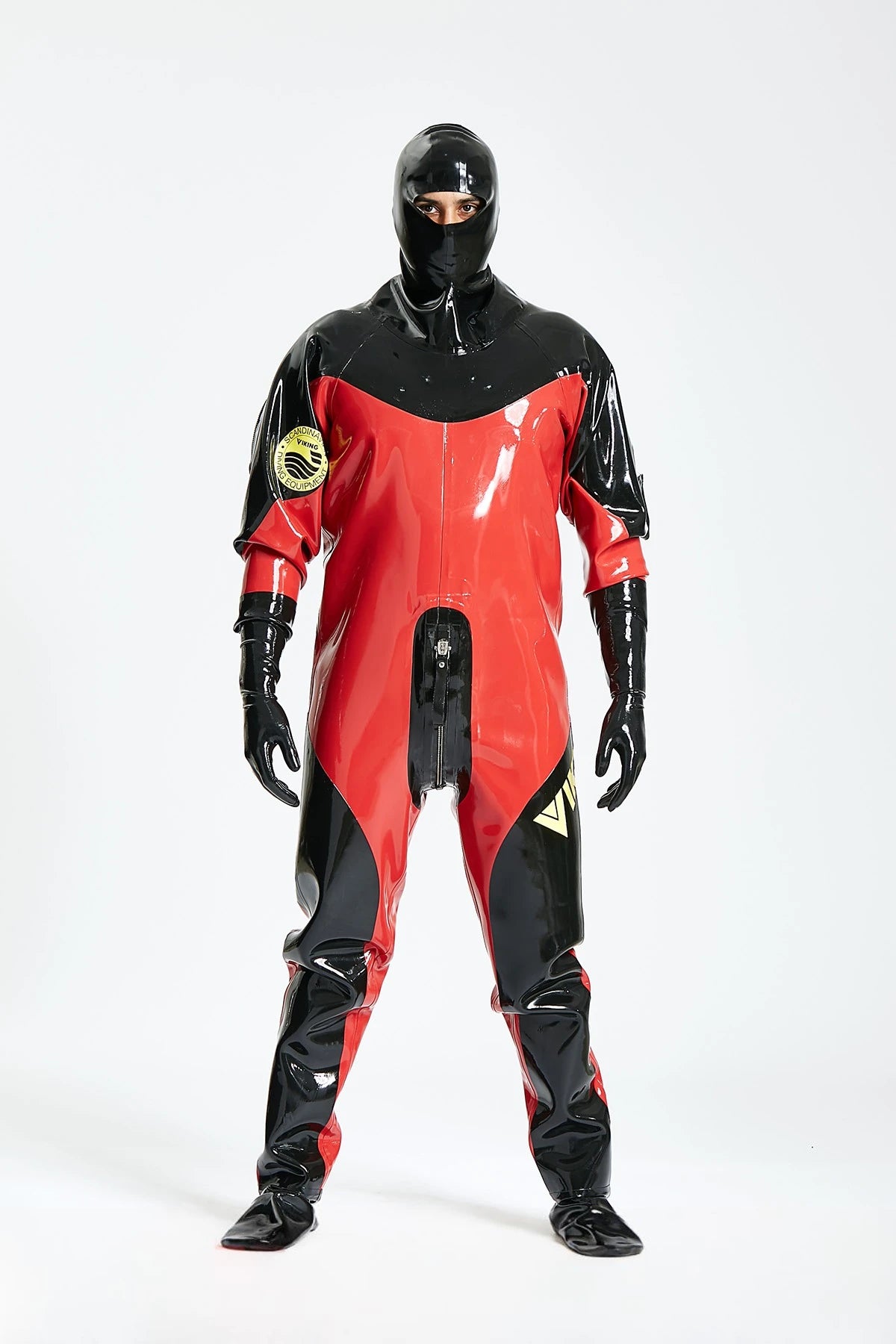 Red Male Heavy Duty Latex Viking Latex Drysuit