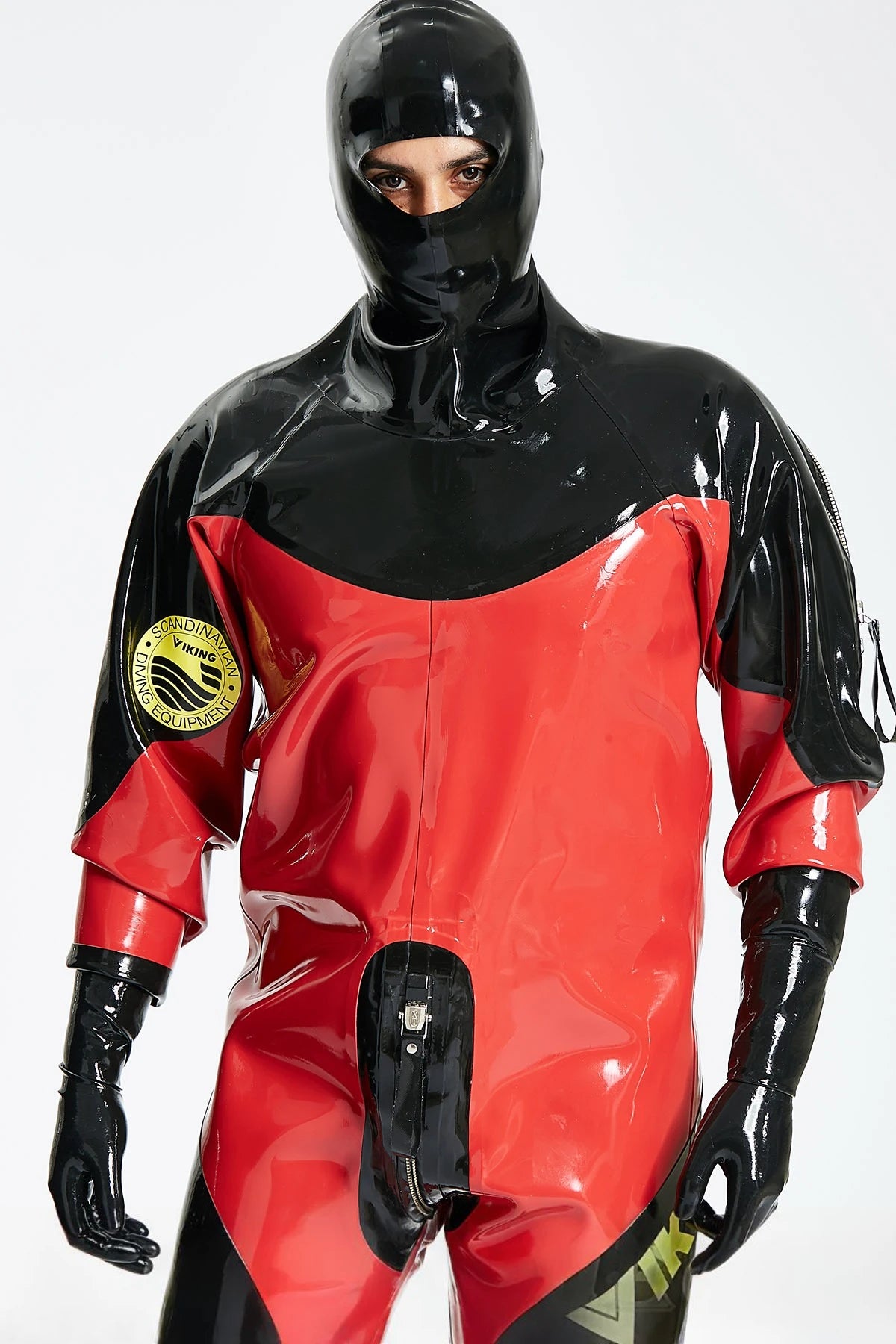 Red Male Heavy Duty Latex Viking Latex Drysuit