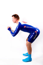 Royal Blue Male Italian Style Cycling Latex Suit