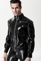 Black Male 'Kinky Kool' Zip Latex Jacket