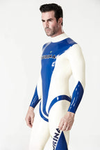 Royal Blue Male 'Kurina' Back Zipper Latex Catsuit