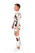 Pure White Male 'MotoGP Circuit' Branded Motorcycle Latex Suit